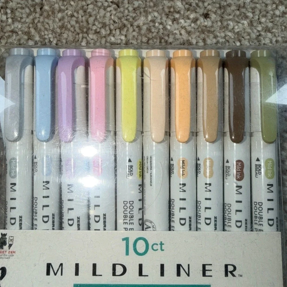 Zebra Mildliner Creative Marker 10ct Neutral Color Palette Double Ended Pens